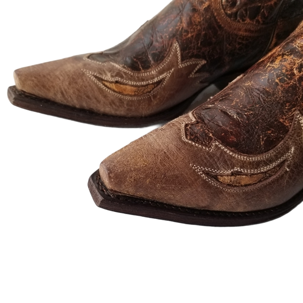 Stetson Leather Cowboy Boots 8.5 Red/White/Blue Western Rodeo Festival Event - Picture 9 of 14